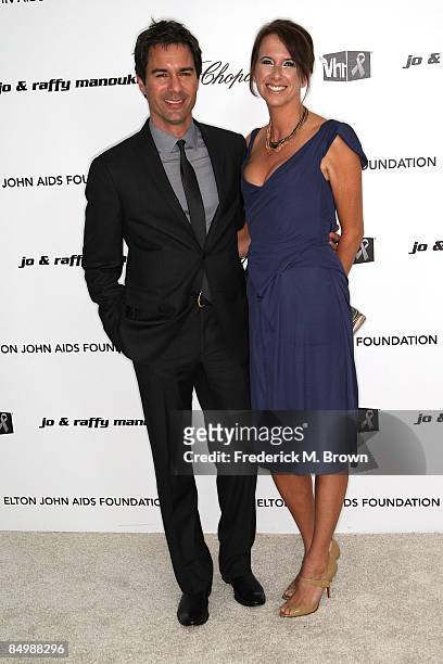 Actor Eric McCormack and wife Janet Holden arrive at the 17th Annual Elton John AIDS Foundation's Academy Award Viewing Party held at the Pacific...
