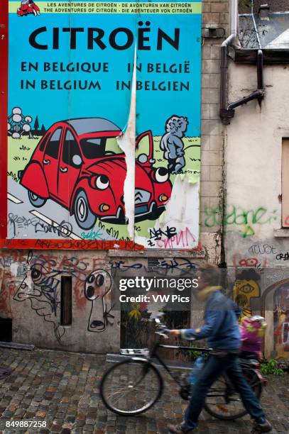 Wall paint in the street in the Route BD, Brussels, Belgium. The 'route BD' can be a simple excuse to visit Brussels, although some will regard it as...