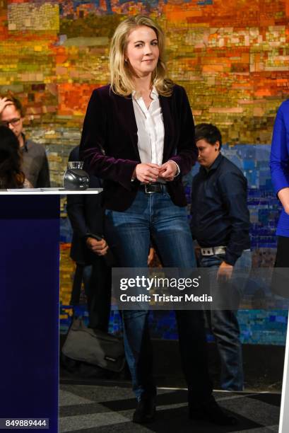 Linda Teuteberg during the live TV program 'Ihre Wahl - 6 Frauen für Berlin und Brandenburg' on September 19, 2017 in Berlin, Germany.