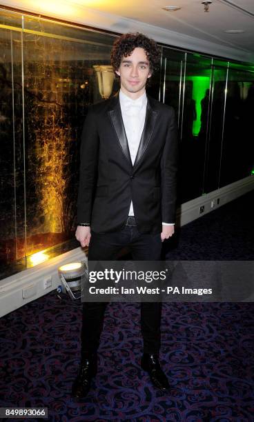 Robert Sheehan arriving at the Empire Film Awards at the Grosvenor House Hotel in London.