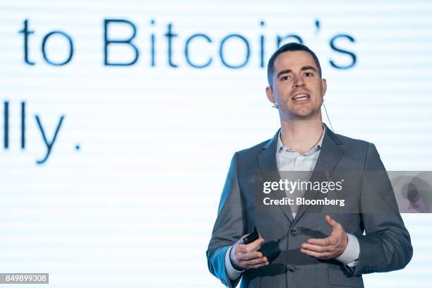 Roger Ver, chief executive officer of Bitcoin.com., speaks at the Shape the Future: Blockchain Global Summit in Hong Kong, China, on Wednesday, Sept....