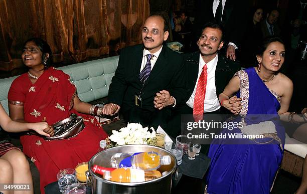 Parents and family of the Slumdog Millionare actors moments before the Academy Award for Best Picture is annouced attend the Fox Searchlight Oscar...