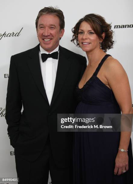 Actor Tim Allen and wife Jane Hajduk arrive at the 17th Annual Elton John AIDS Foundation's Academy Award Viewing Party held at the Pacific Design...