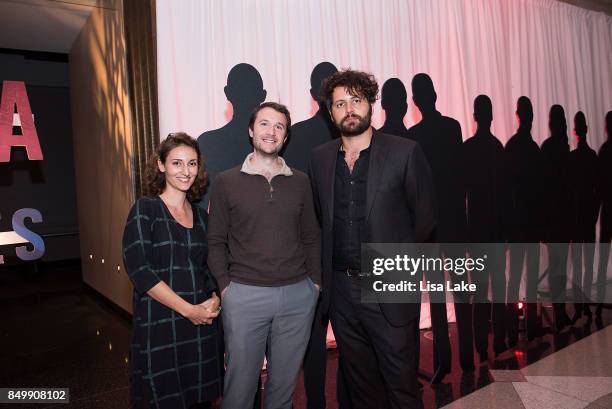 Maxim Pozdorovkin, Director poses with guests after HBO "Clinica De Migrantes" screening at The Franklin Institute Science Museum on September 19,...