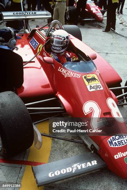 Didier Pironi, Ferrari 126C2, Grand Prix of Germany, Hockenheimring, Hockenheim, Germany, August 8, 1982.