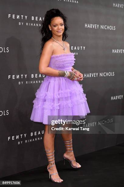 Rihanna attends the 'FENTY Beauty' by Rihanna launch Party at Harvey Nichols Knightsbridge on September 19, 2017 in London, England.