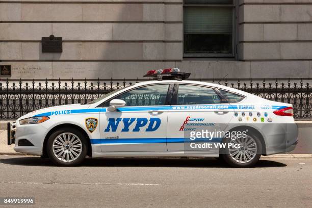 New York Police Department car, NYPD, Manhattan, New York City, New York, USA.