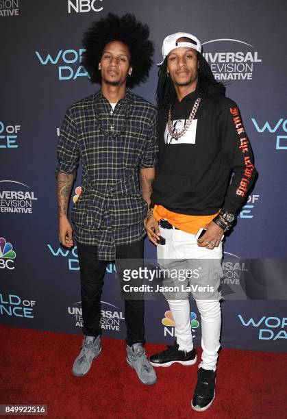 Dancers Laurent Nicolas Bourgeois and Larry Nicolas Bourgeois aka Les Twins attend NBC's "World of Dance" celebration at Delilah on September 19,...