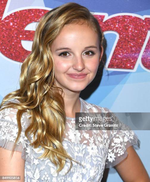 Evie Clair arrives at the NBC's "America's Got Talent" Season 12 Finale Week at Dolby Theatre on September 19, 2017 in Hollywood, California.