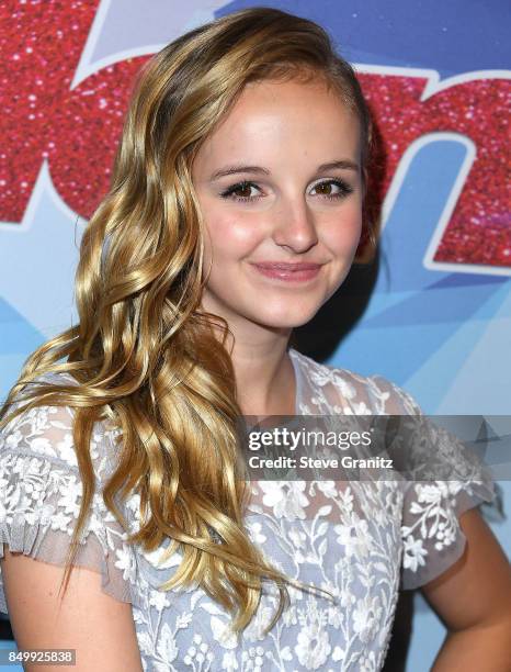 Evie Clair arrives at the NBC's "America's Got Talent" Season 12 Finale Week at Dolby Theatre on September 19, 2017 in Hollywood, California.