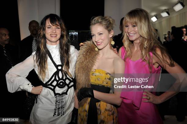 Actress/singer Juliette Lewis and actress Cameron Richardson and guest attend the 17th Annual Elton John AIDS Foundation Oscar party held at the...