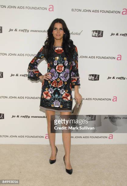 Actress Angie Harmon arrives at the 17th Annual Elton John AIDS Foundation's Academy Award Viewing Party held at the Pacific Design Center on...