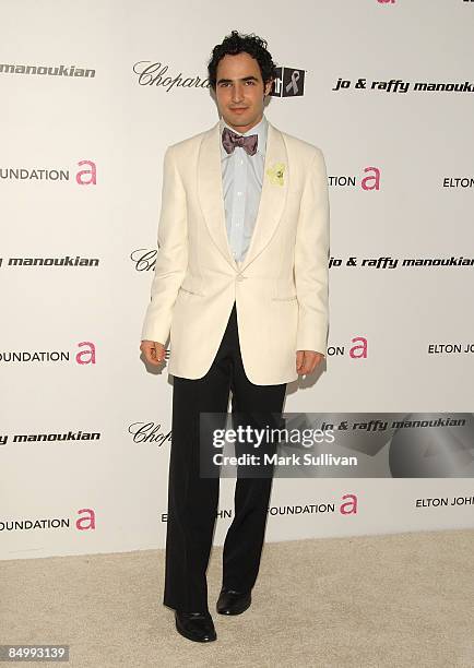 Designer Zac Posen arrives at the 17th Annual Elton John AIDS Foundation's Academy Award Viewing Party held at the Pacific Design Center on February...