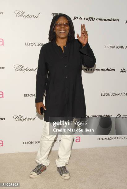 Actress Whoopi Goldberg arrives at the 17th Annual Elton John AIDS Foundation's Academy Award Viewing Party held at the Pacific Design Center on...