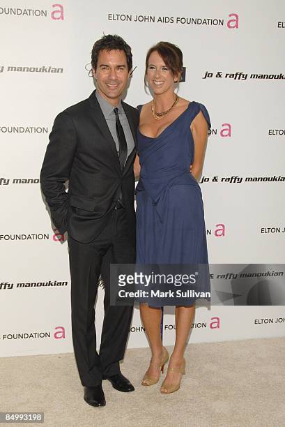 Actor Eric McCormack and wife Janet Holden arrive at the 17th Annual Elton John AIDS Foundation's Academy Award Viewing Party held at the Pacific...
