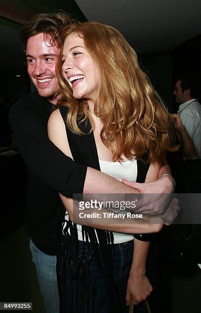 Actor Jaime King and actress Rachelle Lefevre have fun at the Golden Globe Gift Suite Presented by GBK Productions on January 9, 2009 in Beverly...