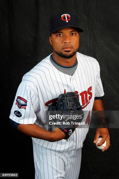 Francisco Liriano of the Minnesota Twins poses during photo day at the Twins spring training complex February 23, 2008 in Fort Myers, Florida.