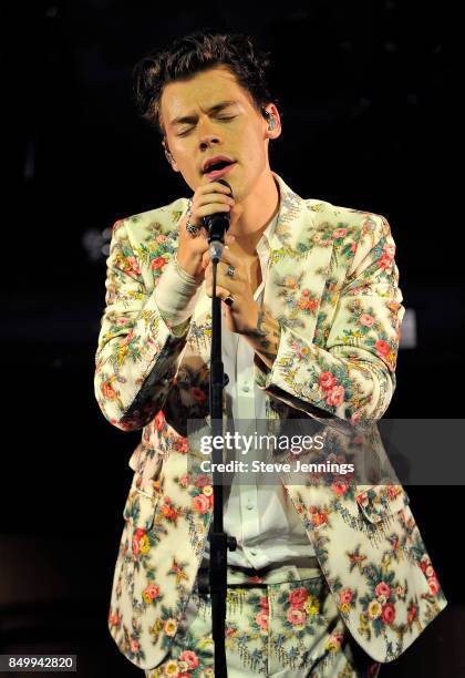 Harry Styles performs on the Tour Opening Date at The Masonic on September 19, 2017 in San Francisco, California.