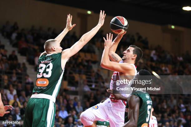 Bastien Pinault of Chalon sur Saone and Erik Murphy of Nanterre during the Basket-ball Champions match between Chalon Sur Saone and Nanterre on...