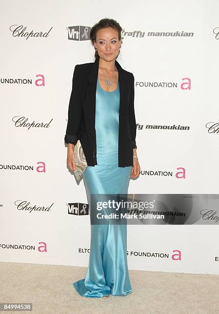 Actress Olivia Wilde arrives at the 17th Annual Elton John AIDS Foundation's Academy Award Viewing Party held at the Pacific Design Center on...