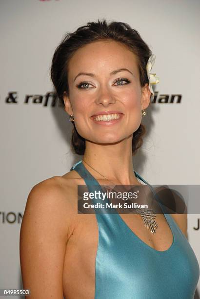 Actress Olivia Wilde arrives at the 17th Annual Elton John AIDS Foundation's Academy Award Viewing Party held at the Pacific Design Center on...