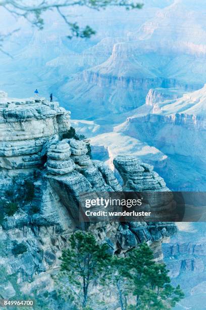 tourists at mather point at grand canyon - mather point stock pictures, royalty-free photos & images