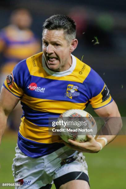 Mike Delany with the ball during the round six Mitre 10 Cup match between Bay of Plenty and Southland at Rotorua International Stadium on September...