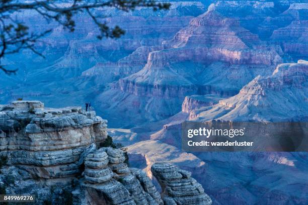 mather point sunset grand canyon - mather point stock pictures, royalty-free photos & images