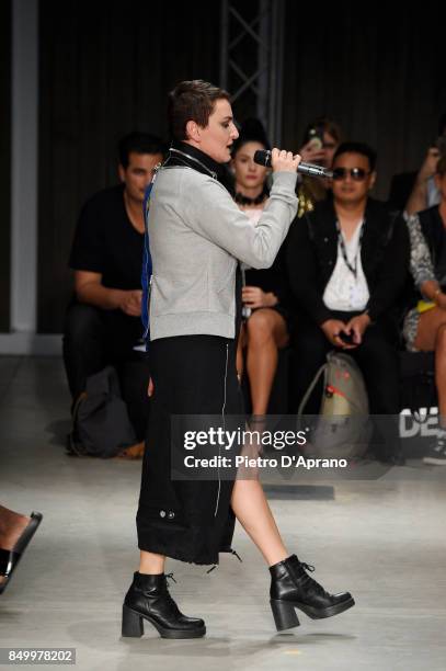 Arisa performs at the Atsushi Nakashima show during Milan Fashion Week Spring/Summer 2018 on September 20, 2017 in Milan, Italy.