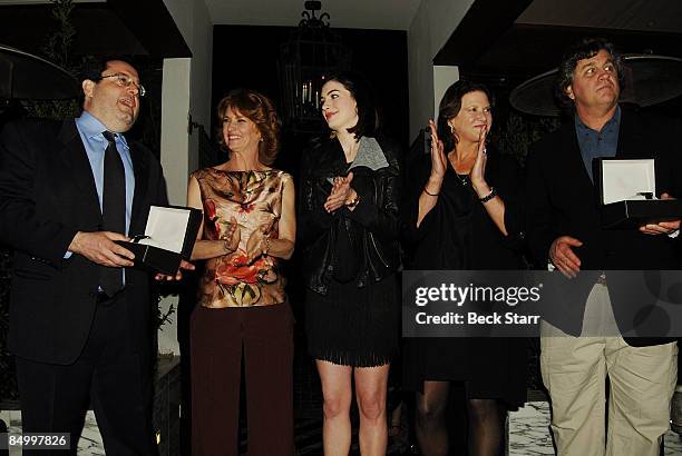 President Sony Classics Michael Barker, Melissa Leo, Anne Hathaway, Melissa Beyna of Parmigiani Watches, and Co President Sony Pictures Tom Bernard...