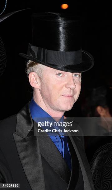 Philip Treacy arrives at Hats: An Anthology By Stephen Jones - Private View at the Victoria and albert Museum on February 23, 2009 in London, England.