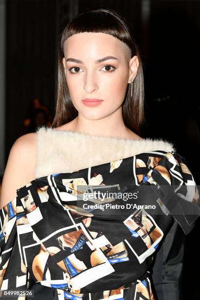 Marta Festa attends the Alberto Zambelli show during Milan Fashion Week Spring/Summer 2018 on September 20, 2017 in Milan, Italy.