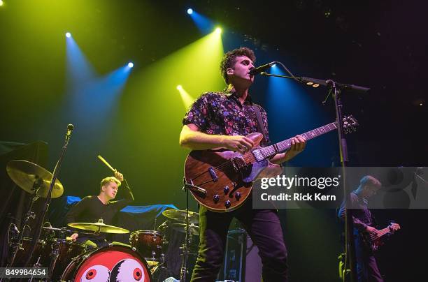 Musicians Colin Jones, Kieran Shudall, and Sam Rourke of Circa Waves perform in concert at ACL Live on September 19, 2017 in Austin, Texas.