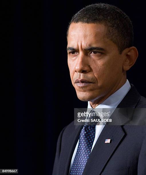 President Barack Obama speaks during the closing of the Fiscal Responsibility Summit in the Eisenhower Executive Office Building adjacent to the...