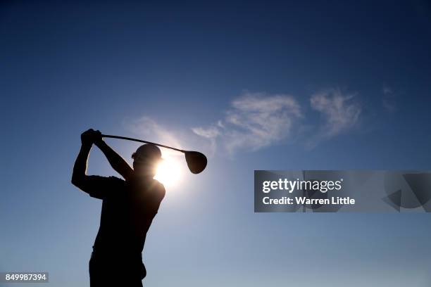 Bradley Dredge of Wales in action during the pro-am of the Portugal Masters at the Dom Pedro Victoria Golf Club on September 20, 2017 in Albufeira,...