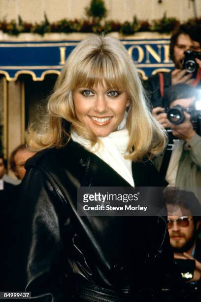 Australian actress and singer Olivia Newton-John holds a press conference at the Inn On The Park, London, UK, 29th November 1978. She is starring in...