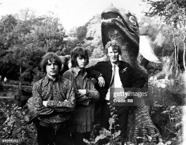 Photo of Eric CLAPTON and Jack BRUCE and CREAM and Ginger BAKER; Posed group portrait L-R: Jack Bruce, Eric Clapton, Ginger Baker - posed, group...