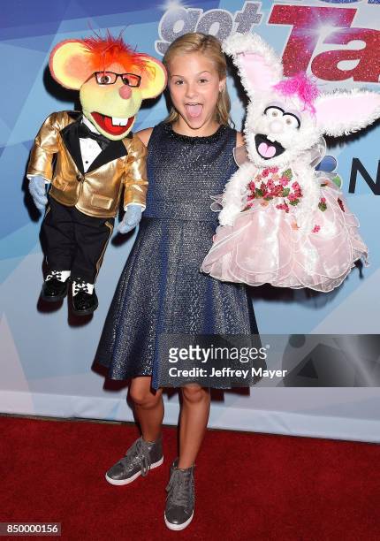 Darci Lynne arrives at the NBC's 'America's Got Talent' Season 12 Finale Week at Dolby Theatre on September 19, 2017 in Hollywood, California.
