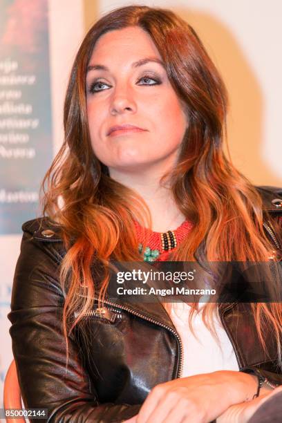 Leire Martinez from La Oreja de Van Gogh attends 'Estoy Contigo' Charity Song Presentation in Madrid on September 20, 2017 in Madrid, Spain.