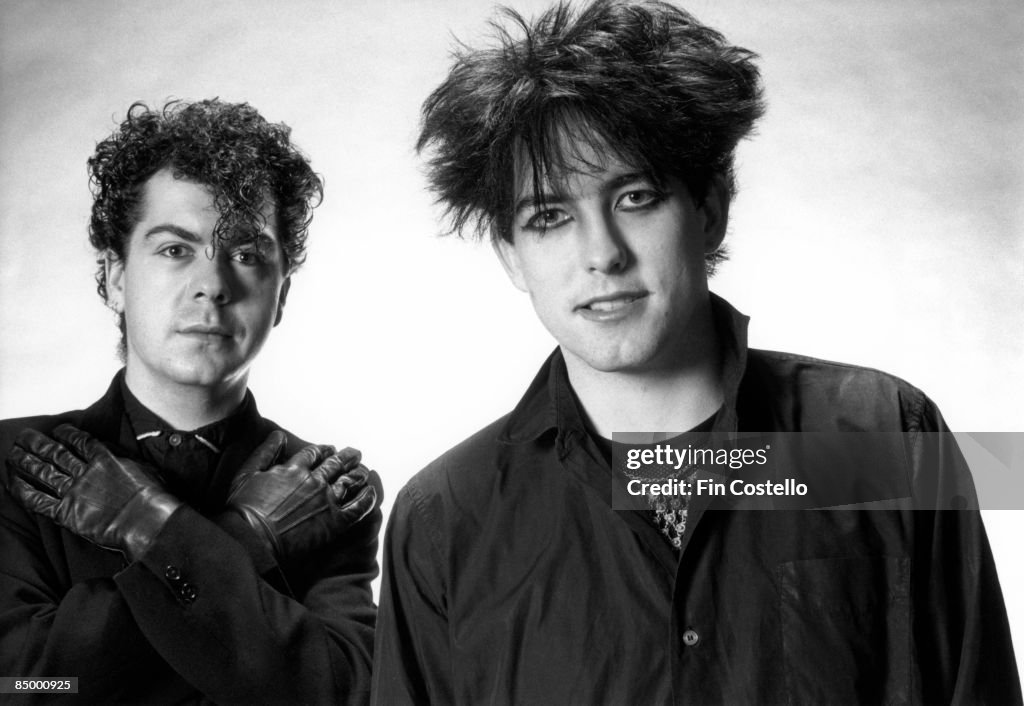 Tolhurst Lol Tolhurst and Robert Smith of The Cure, posed, studio portrait ...