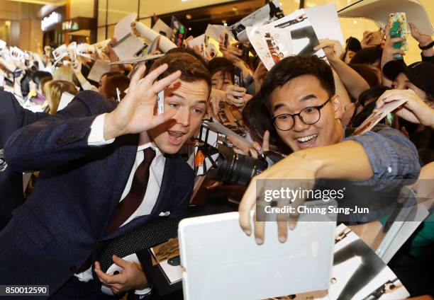 Taron Egerton attends the red carpet of the 'Kingsman: The Golden Circle' Seoul Premiere on September 20, 2017 in Seoul, South Korea.