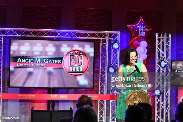 Director, OCTFME Angie M. Gates speaks onstage as DC Mayor Muriel Bowser Launches DC Radio on September 19, 2017 in Washington, DC.