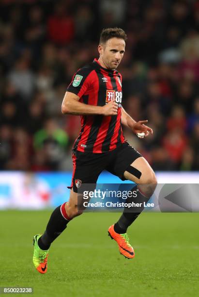 Marc Pugh of AFC Bournemouth in action during the Carabao Cup Third Round match between Bournemouth and Brighton and Hove Albion at Vitality Stadium...