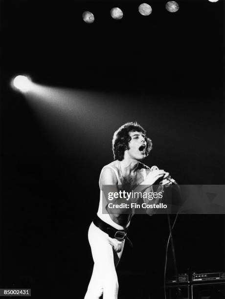 Photo of Freddie MERCURY and QUEEN, Freddie Mercury performing live on stage