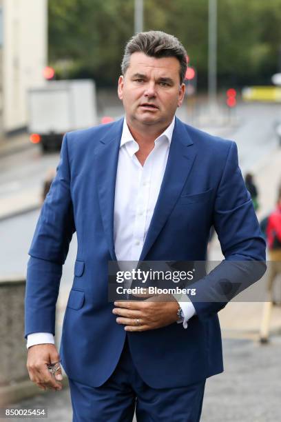 Dominic Chappell, former owner of BHS Ltd., arrives at Brighton Magistrates' Court in Brighton, U.K., on Wednesday, Sept. 20, 2017. Chappell is...