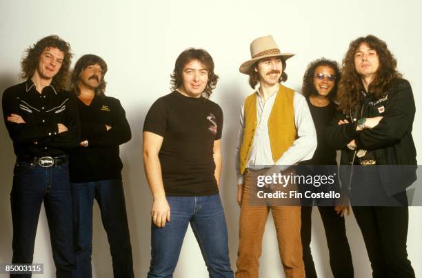 Photo of Ian PAICE and Micky MOODY and David COVERDALE and Jon LORD and Neil MURRAY and WHITESNAKE and Bernie MARSDEN; L-R: Neil Murray, Jon Lord,...