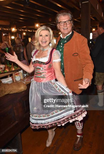 Michael Hartl and Marianne Hartl attend the Charity Lunch at 'Zur Bratwurst' during the Oktoberfest 2017 on September 20, 2017 in Munich, Germany.