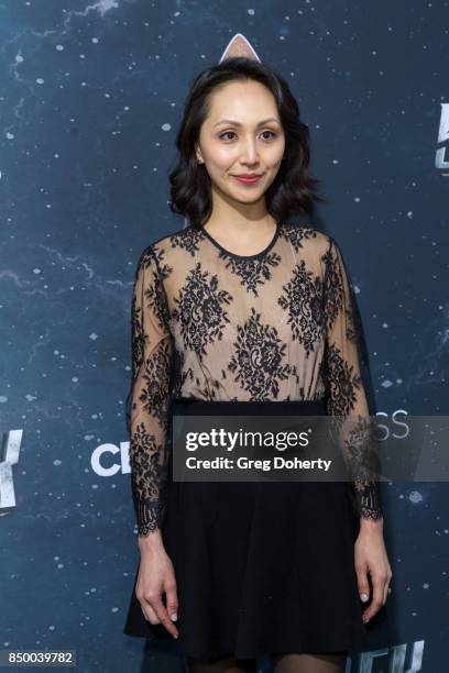 Actress Linda Park arrives for the Premiere Of CBS's "Star Trek: Discovery" at The Cinerama Dome on September 19, 2017 in Los Angeles, California.