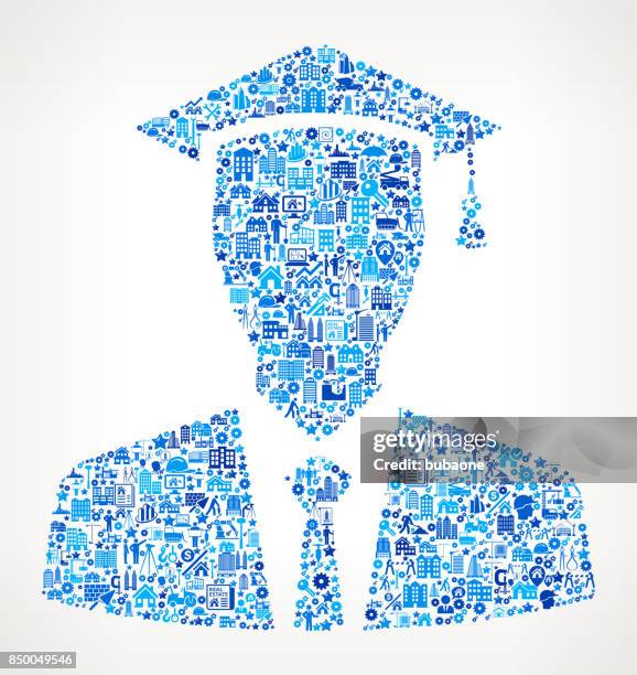 graduation face construction industry vector icon pattern - construction worker education stock illustrations