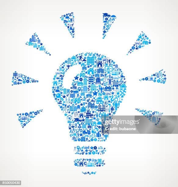 lightbulb construction industry vector icon pattern - construction sledge hammer stock illustrations